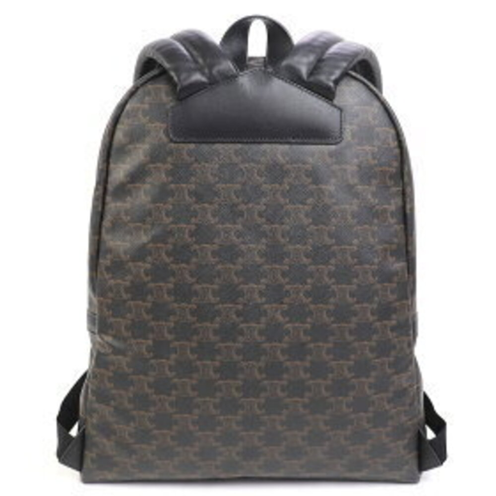 Celine Triomphe canvas calfskin backpack black coated leather - Picture 3 of 7
